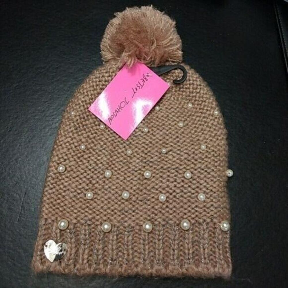 Betsey Johnson pinkish beanie hat